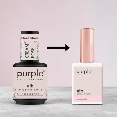 Purple Professional AIB Acrygel in bottle Cream Rose 15ml -Construção e Extensão de Unhas -Purple Professional