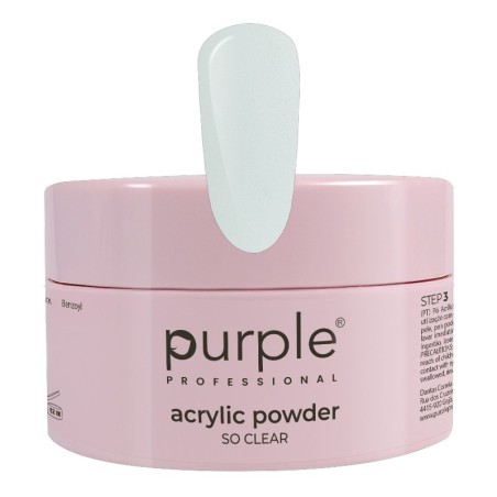 Purple Professional Acrylic Powder So Clear 80g -Construção e Extensão de Unhas -Purple Professional