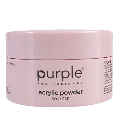 Purple Professional Acrylic Powder So Clear 80g -Construção e Extensão de Unhas -Purple Professional