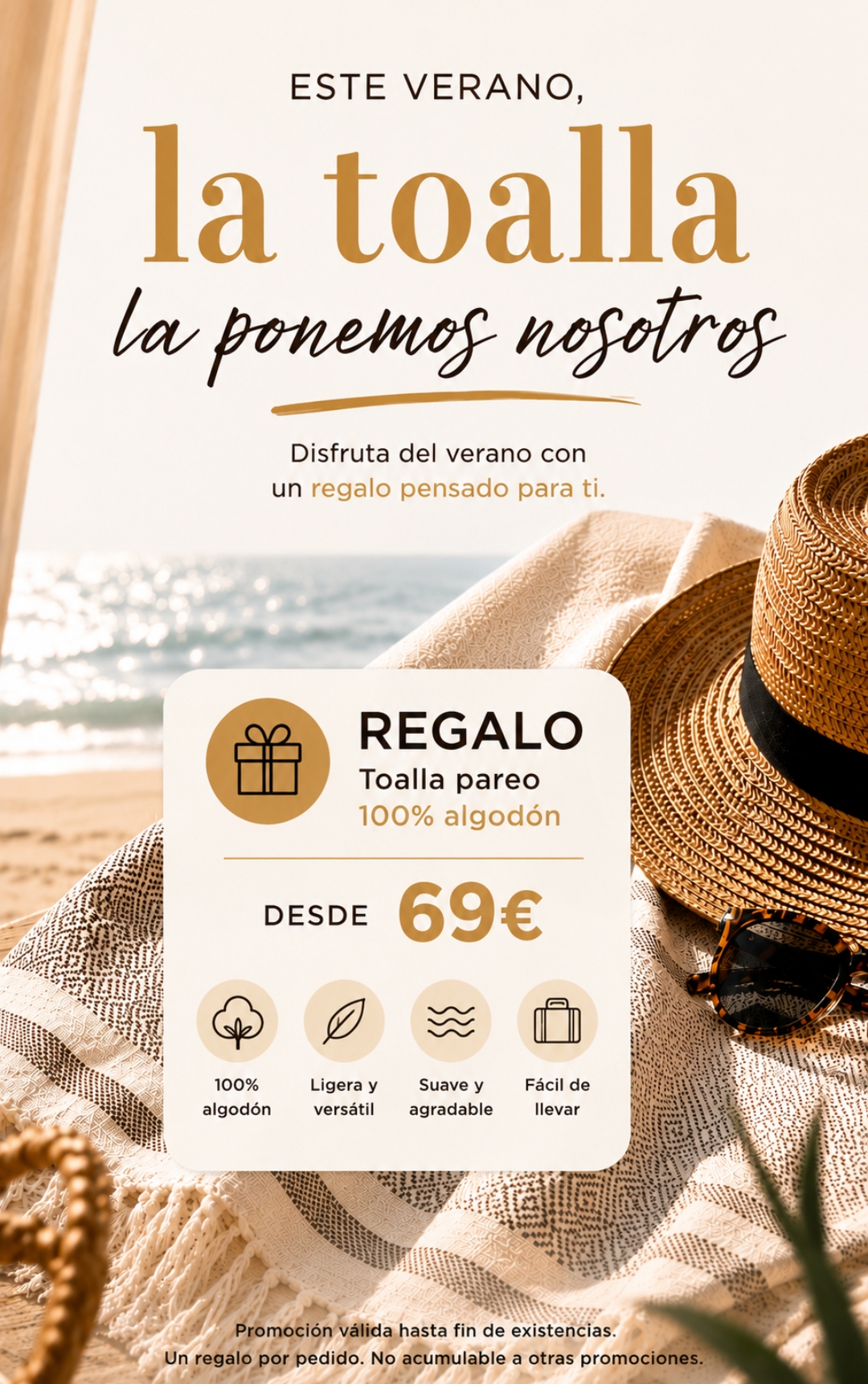 Regalo de toalla pareo 100% algodón